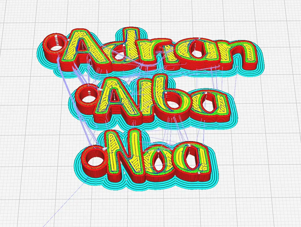 Keychain sliced for 3D printing